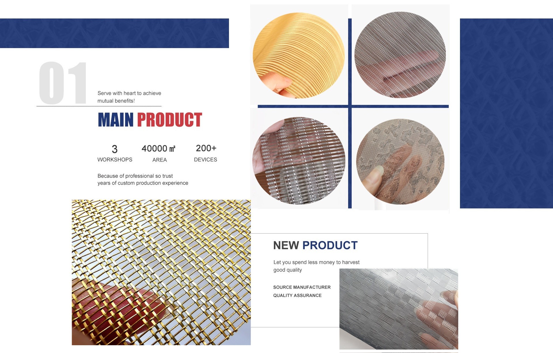 Luxury Decorative Acrylic Glass Laminated Wire Fabric Brass Wire