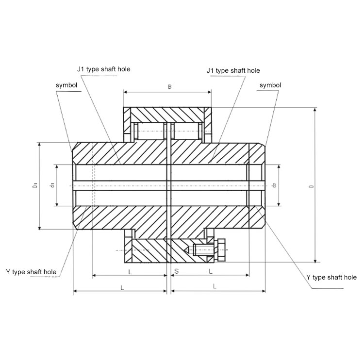 ZL / LZ Type 45# Steel Gear Pin Bush Shaft Coupling Customized Elastic Pin Coupling