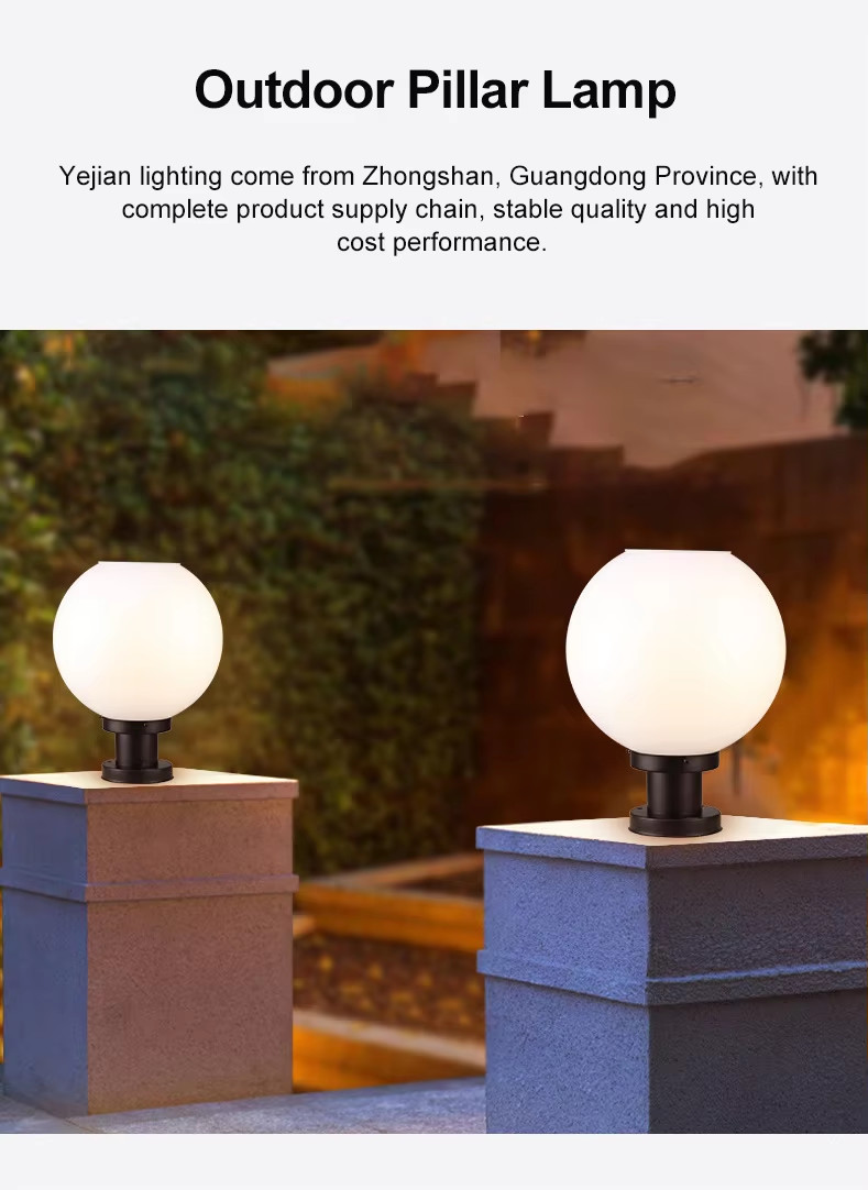 White Solar Pillar Light Acrylic Solar Round Ball Lights 67LM