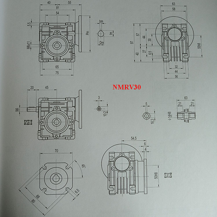 Different Ration Worm Transmission Gearbox Reducer