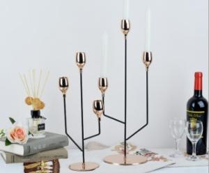 Quality Anti Rust Nordic One Tier Gold Metal Candle Holders wholesale