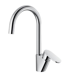 Quality Electroplated Contemporary Kitchen Sink Faucets Polished Brass Kitchen Tap wholesale