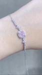 Cushion Cut Lab Created Diamond Bracelet Pink Fancy Diamond Color 1.52ct