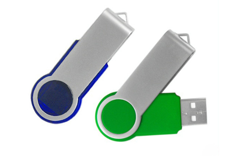 Factory supply 32G 3.0 blue color swivel twist metal USB with customized logo and package show life brand