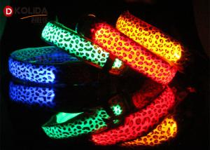 Quality Nylon LED Dog Collar LED Flashing Light Up Night Safety Pet Collars 8 Color wholesale