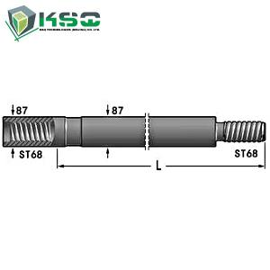 Quality Tungsten Carbide ST68 Threaded Drill Rod / Tube Flushing Hole 30 mm wholesale