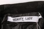 Black Red Cropped Ladies Suede Bomber Jacket With Jacquard Weave