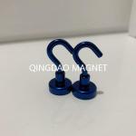 Sintered NdFeB Hook Magnet, N35,16KGS, Permenent Hook Magnets in Blue, Black,