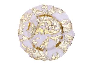 Quality Irregular Flower Design Embossed Crystal Dessert Plates 32cm For Wedding wholesale