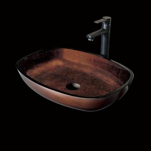 Quality Modern Design Vintage Hand Wash Basin Large Rectangular Countertop Russet Brown wholesale