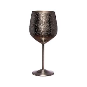 Quality 17oz Food Grade Stainless Steel 304 Wine Glass Baroque Wine Glasses wholesale