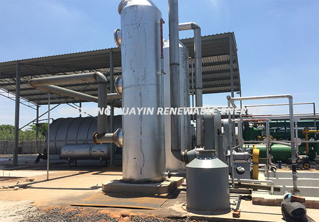 Polythene Waste Plastic Pyrolysis Plant For Rubber And Tires