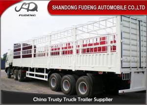 Quality Tri Axle Livestock Semi Trailers / 40 Foot Steel Cattle Stock Trailers wholesale