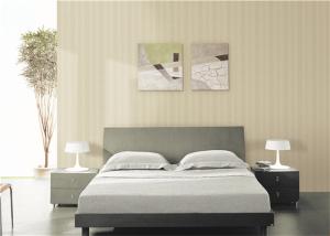 Quality Healthy Textured Grasscloth Wallpaper Bedroom Decor With Striped Design , No Smell wholesale