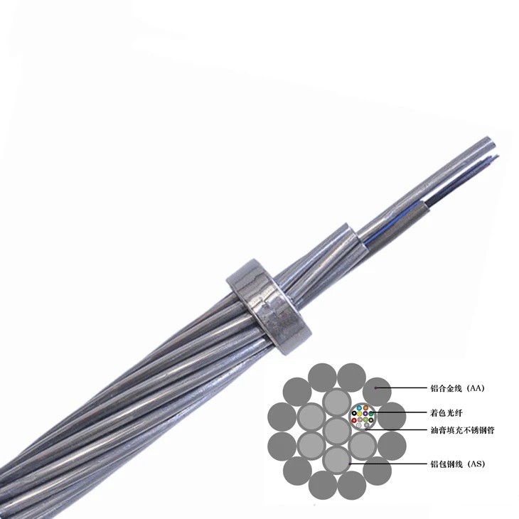 210 kN OPGW Fiber Cable Strip for Overhead Installation 2 to 144 Cores AA and As Wire