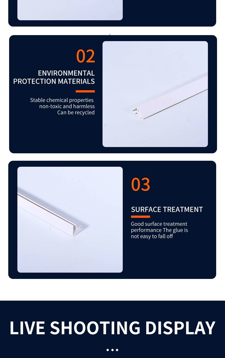 Durable PVC Plastic Corner Extrusion Profile