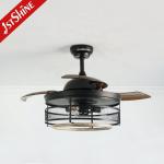 2- 42 Inches Black Ceiling Fan with Hidden Blade and Remote Control LED Light