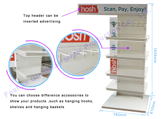 Snack Metal Shelf for Retail Shop Chips Display Stand Basket