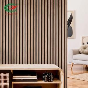 Quality Apartment Vertical Wood Slat Wall Timber 600x1200mm Sound Absorbing wholesale