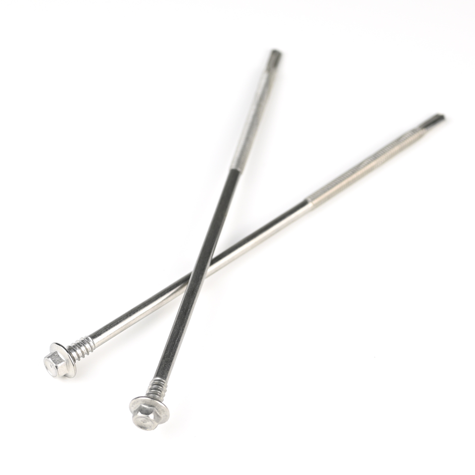 5.5x185mm ZINC Finish Steel Structure Self Tapping Screw with 5 Point Hexagon Head Washer