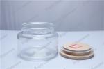 frosted glass jar with wooden lid for wholesale