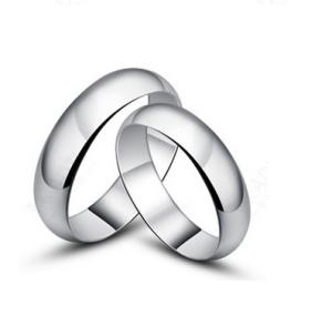 Quality Simple silver couple rings Korean jewelry trend glossy ring wholesale