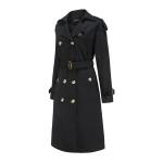 OEM Women'S Classic Double Breasted Mid - Long Cotton Coat With Belt S-3XL