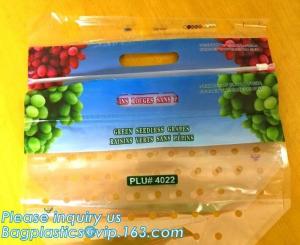 Quality Food service grape packing bag with slider/Red grapes packing bag/Plastic fruit bag, bag for fruit and vegetable package wholesale