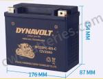 Motorcycle Nano Gel Jet Ski Batteries 12V 20Ah Dynavolt MG20HL-BS-C