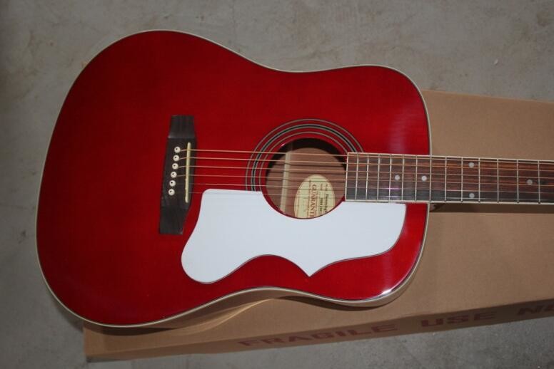 Red Chibson H-Bird acoustic guitar GB H-Bird electric acoustic guitar Chinese made custom acoustic guitar