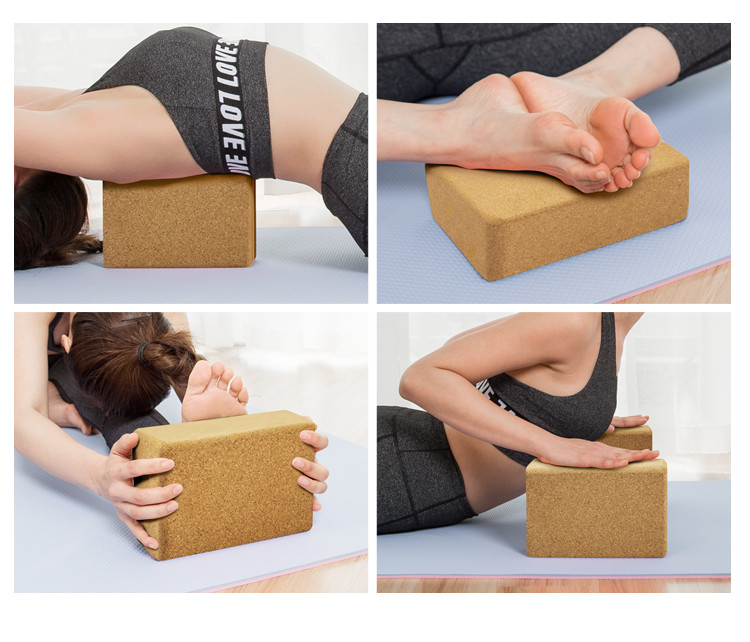 Custom Logo Recyclable Wholesale Solid Natural Cork Yoga Block For Indoor Yoga Exercise