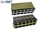 Industrial Magnetic 10G Ethernet RJ45 Jack 2x6 Port With EMI Gasket