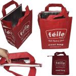 Red Fitness PP Nonwoven Insulated Lunch Cooler Bag Silk Screen Printed Logo