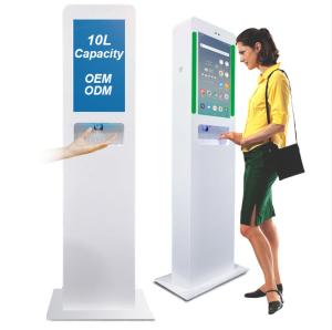 Quality Android OS A64 Automatic Hand Sanitizer Dispenser Advertising Kiosk 220v wholesale
