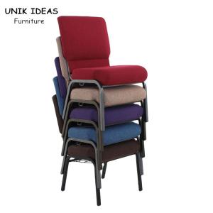 Quality Church Wedding Steel Banquet Chair Stackable Burgundy Banquet Chairs wholesale