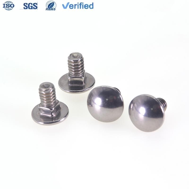 Customized Stainless Steel Head Mirror Polished Square Neck Carriage Bolts