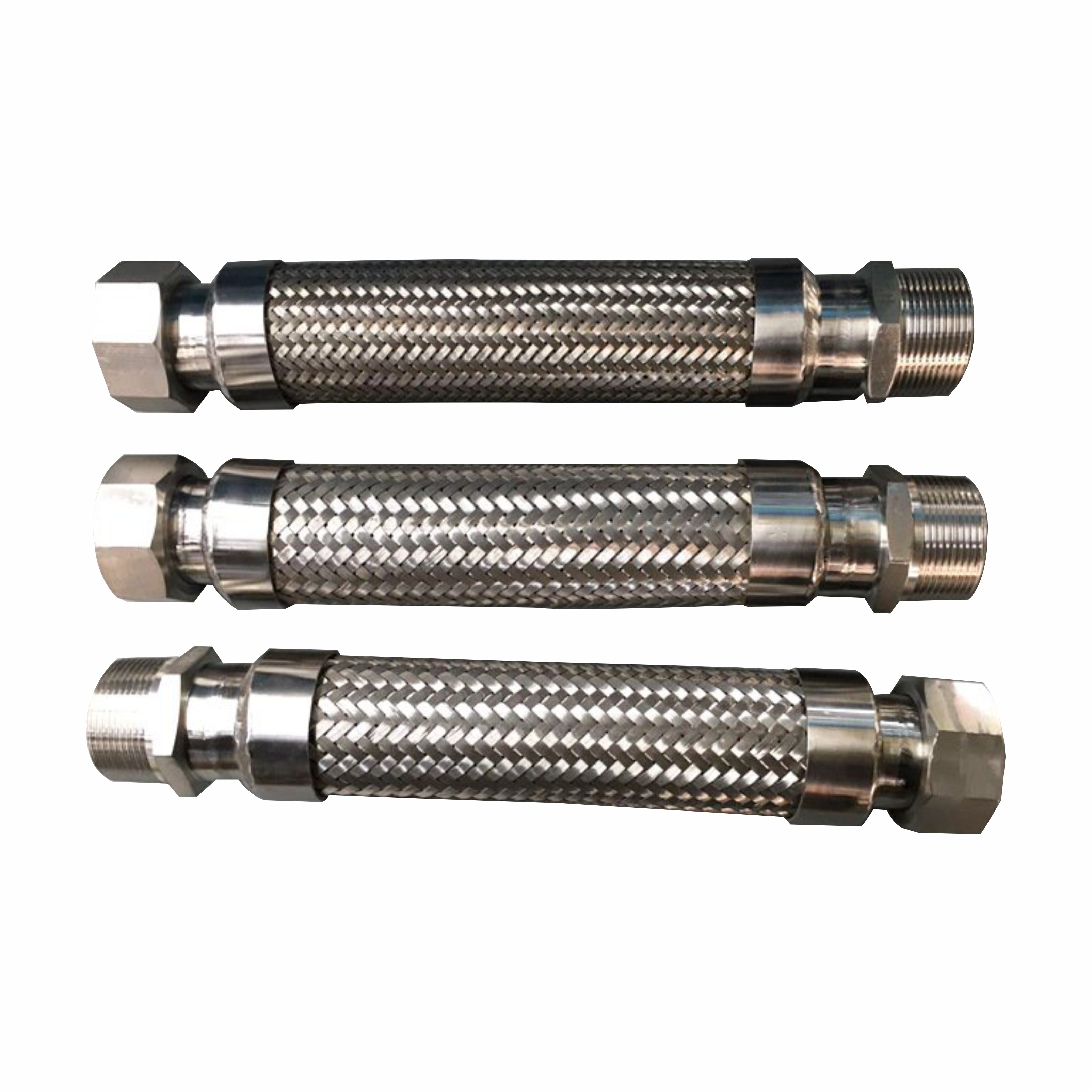 High Temperature SS304 Flange Flexible Braided Hose PTFE Lined With Strong Acid And Alkaline Resistant Pipe Fittings