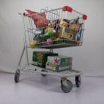 White Powder Coating 100L Boutique Supermarket Shopping Trolley With Tente TPR