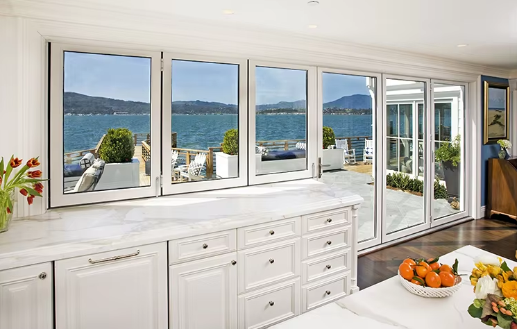 Sound And Thermal Insulation Customised Toughened Clear Tinted Glass Folding Windows