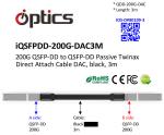 200G QSFPDD To QSFPDD DAC(Direct Attach Cable) Cables (Passive) 3M Qsfp Dd Dac