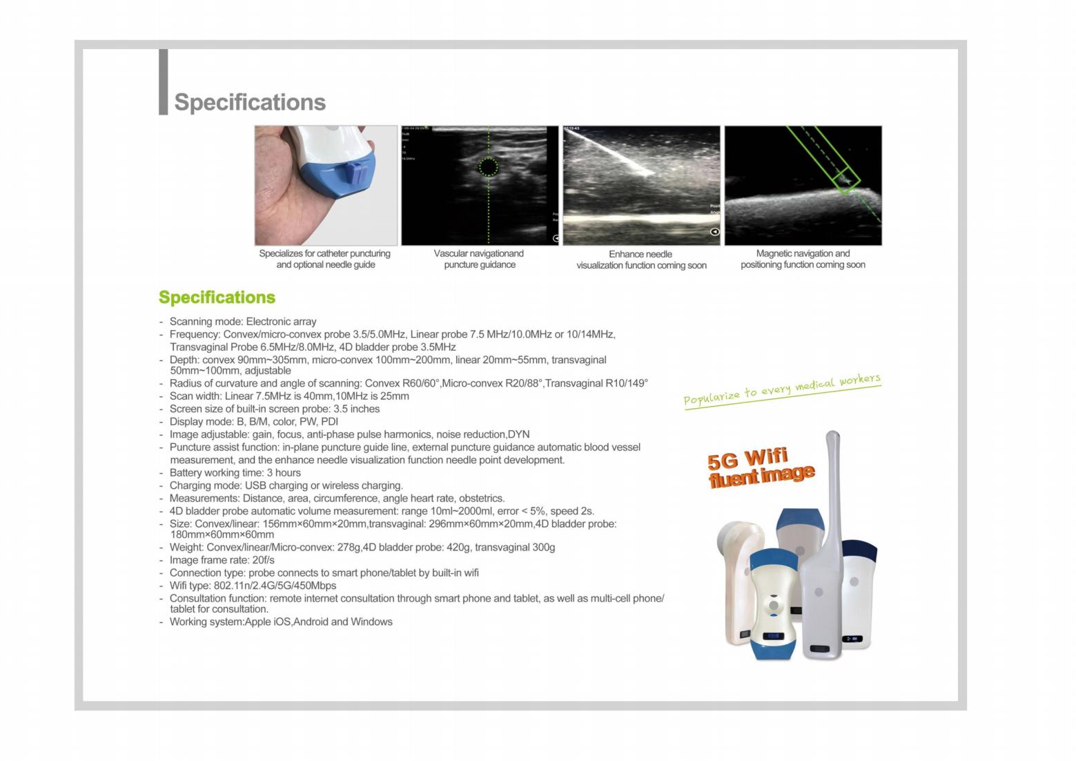 New products Phone / Android wireless USB probe mobile phone ultrasound for clinic