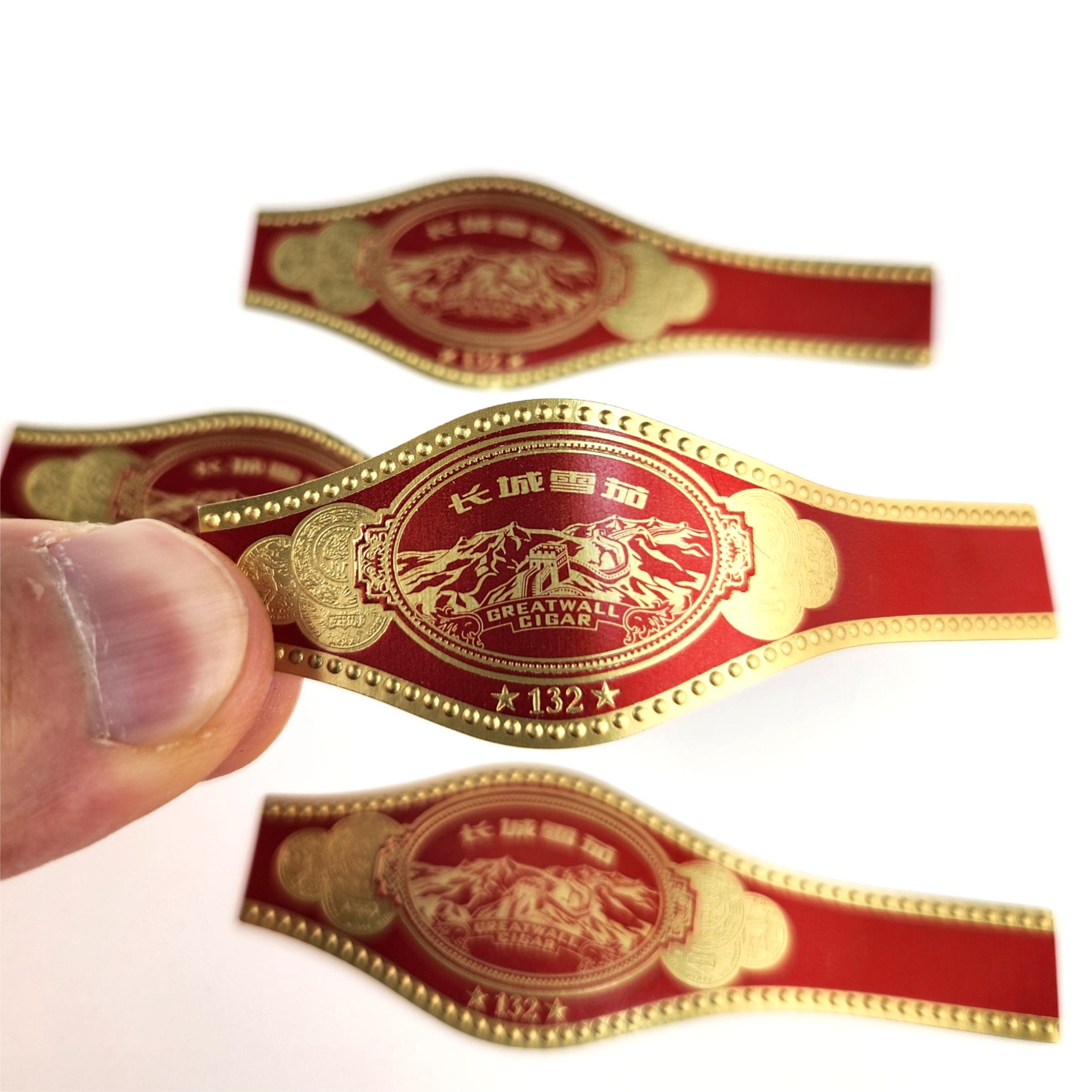 Brand Rings Paper Cigar Label Printing Heavy Paper 3d Cigar Label Printing