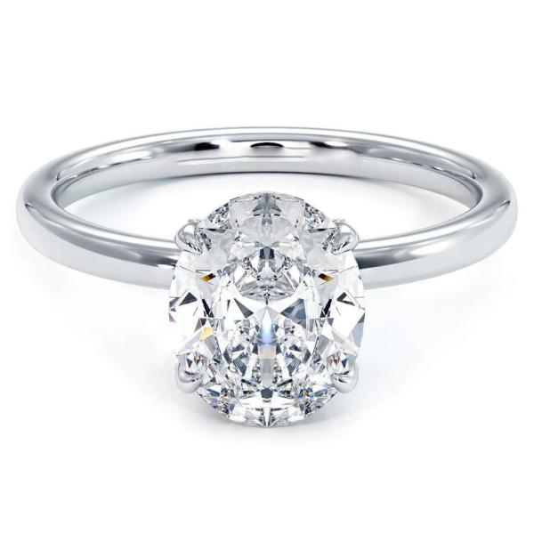 18K 14K 10K Solid Gold Customized Jewelry 1 Carat Def Vvs clarity Cvd oval cut