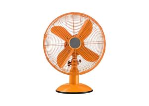 Quality Orange 12&quot; Oscillating Table Fan Metal Brushed Nickel 220V Adjustable Tilt wholesale