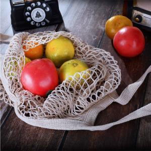 Quality SGS Mesh Market Tote , Recycled Foldable SMETA GOTS Cotton String Shopping Bag wholesale