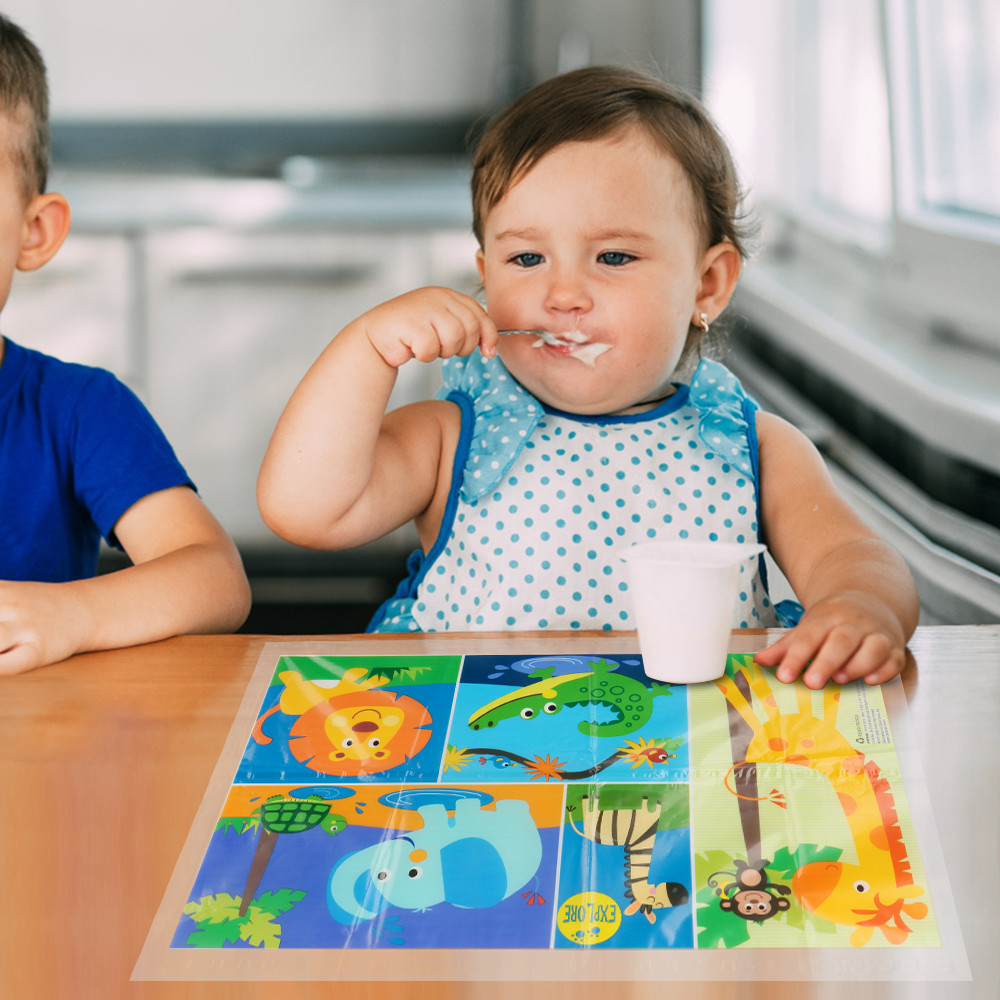 Rectangular Childrens Plastic Placemats Toddlers Baby Placemat For Restaurants