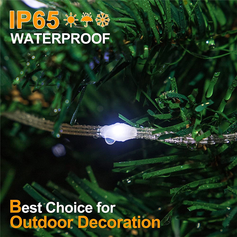 10/20/30M Solar Tube Rope Strip String Lights 8 Modes Christmas LED Fairy Light Outdoor Garden Patio Copper Wire Garland Light