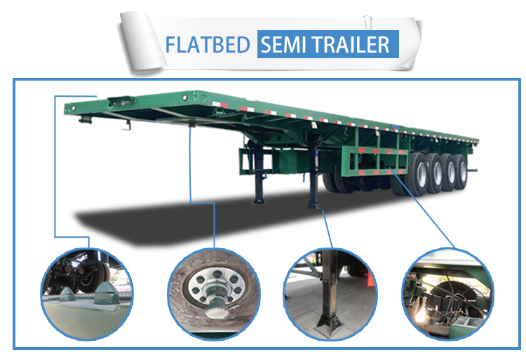 Custom 3 Axles 4 Axles 40ft 48ft 53ft 60ft Shipping Container Flatbed Semi Trailer For Rwanda And Tanzania