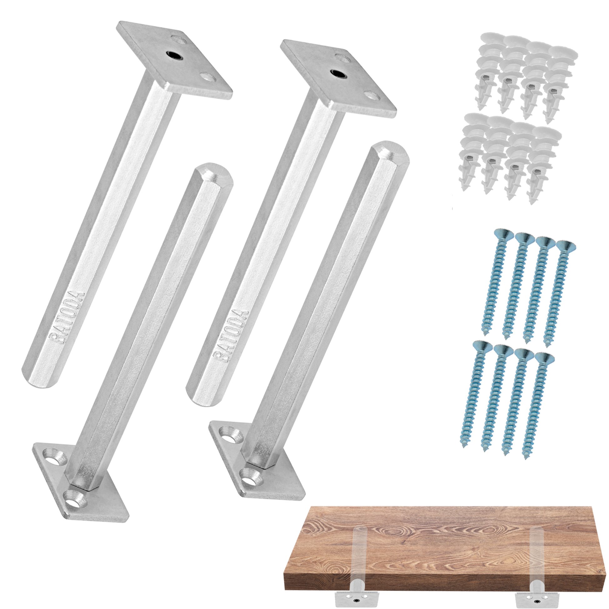 Brass Floating Wall Shelf Brackets with Single-side Structure and Drilling Process