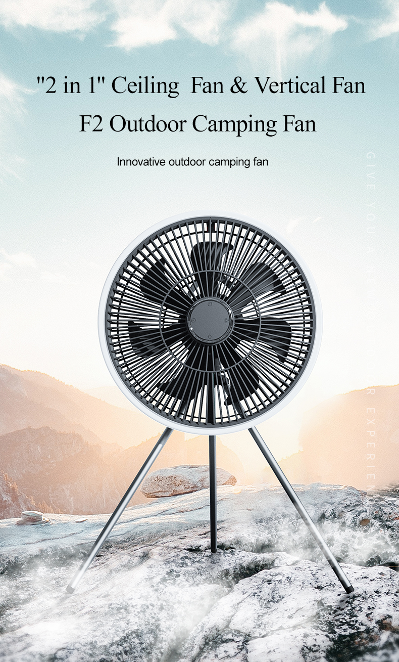 Rechargeable Floor Standing Fans 5W 10000mAh Led Light Fan Remote Control